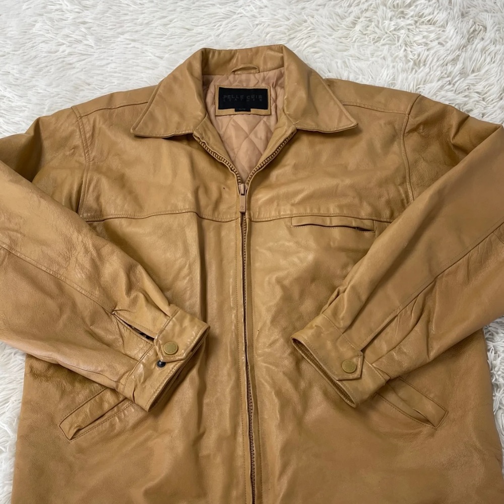 Pelle Cuir Leather Men's Jacket Brown - Large